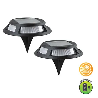 Fella Solar Garden Ground Spike Black LED 0.14w 2 Pack