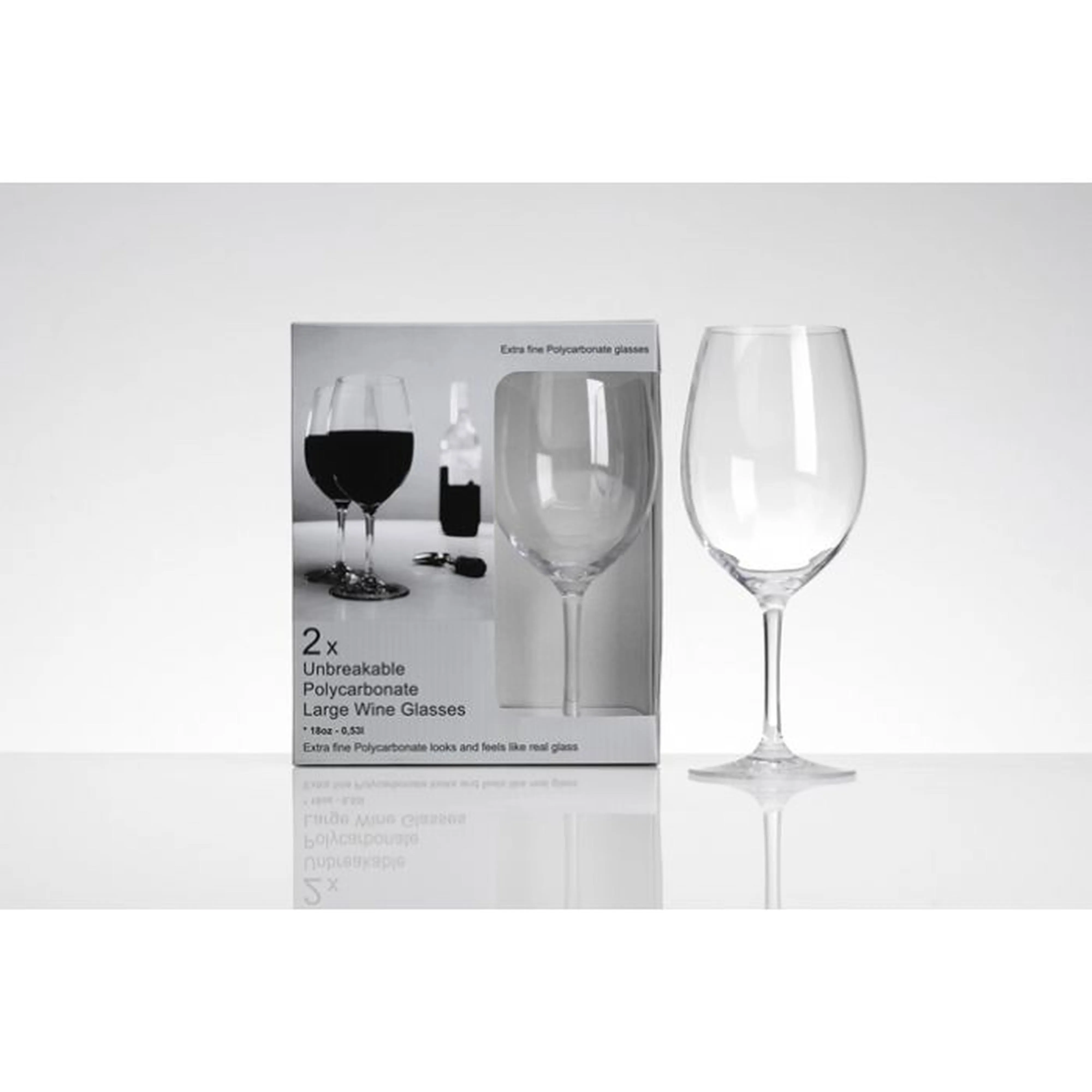 Flamefield Unbreakable Polycarbonate Large Wine Glasses x 2