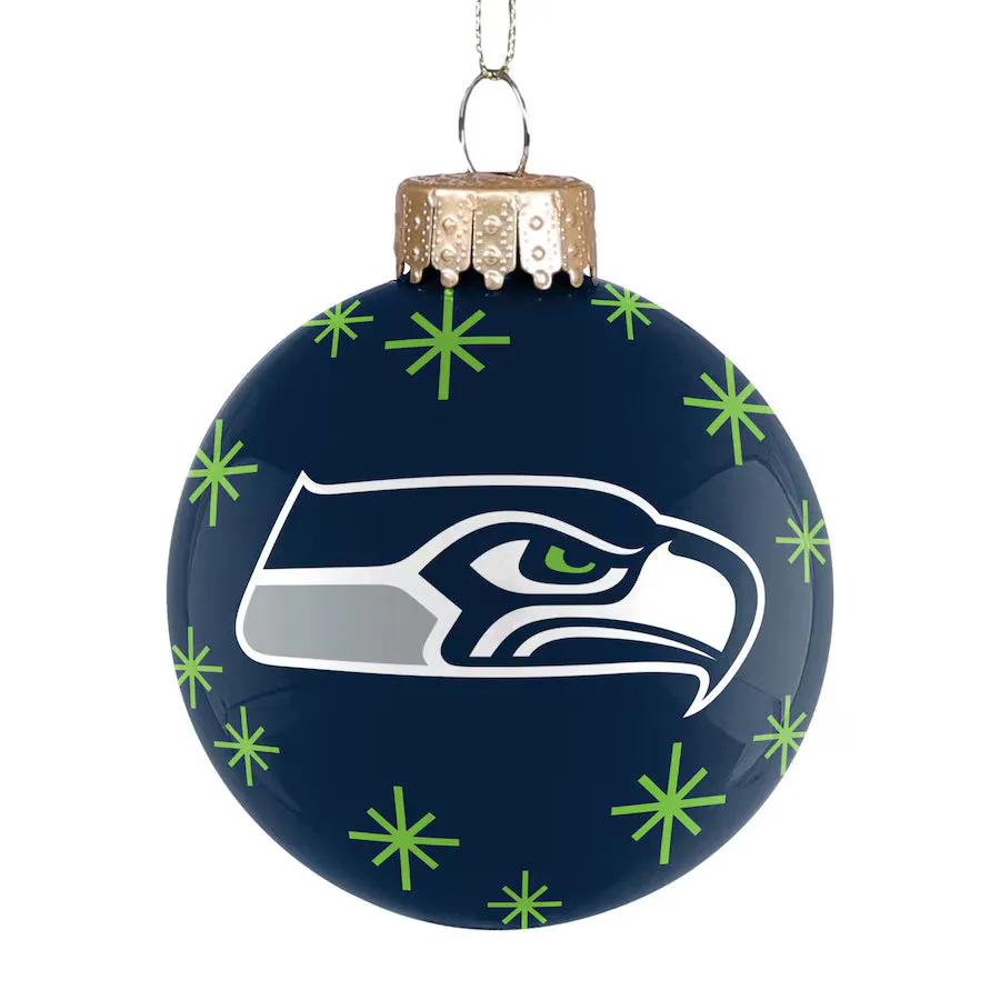 FOCO NFL Seattle Seahawks Glass Ball Ornament