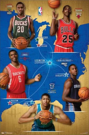 From Kentucky to the NBA 2012-13 Commemorative Poster (Davis, Jones, Lamb, Kidd-Gilchrist, Teague)