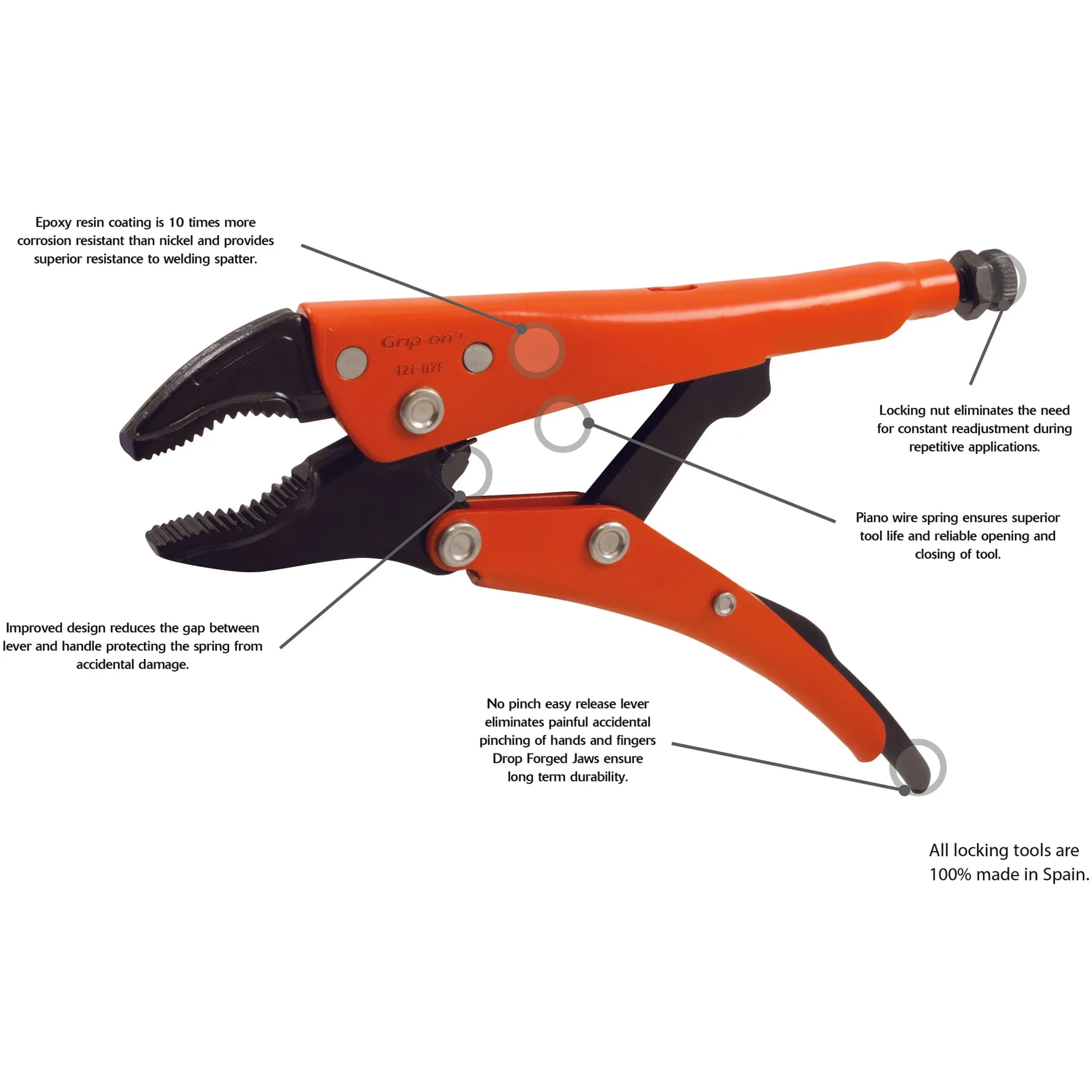 Grip-on® Locking Pliers-Straight Jaws