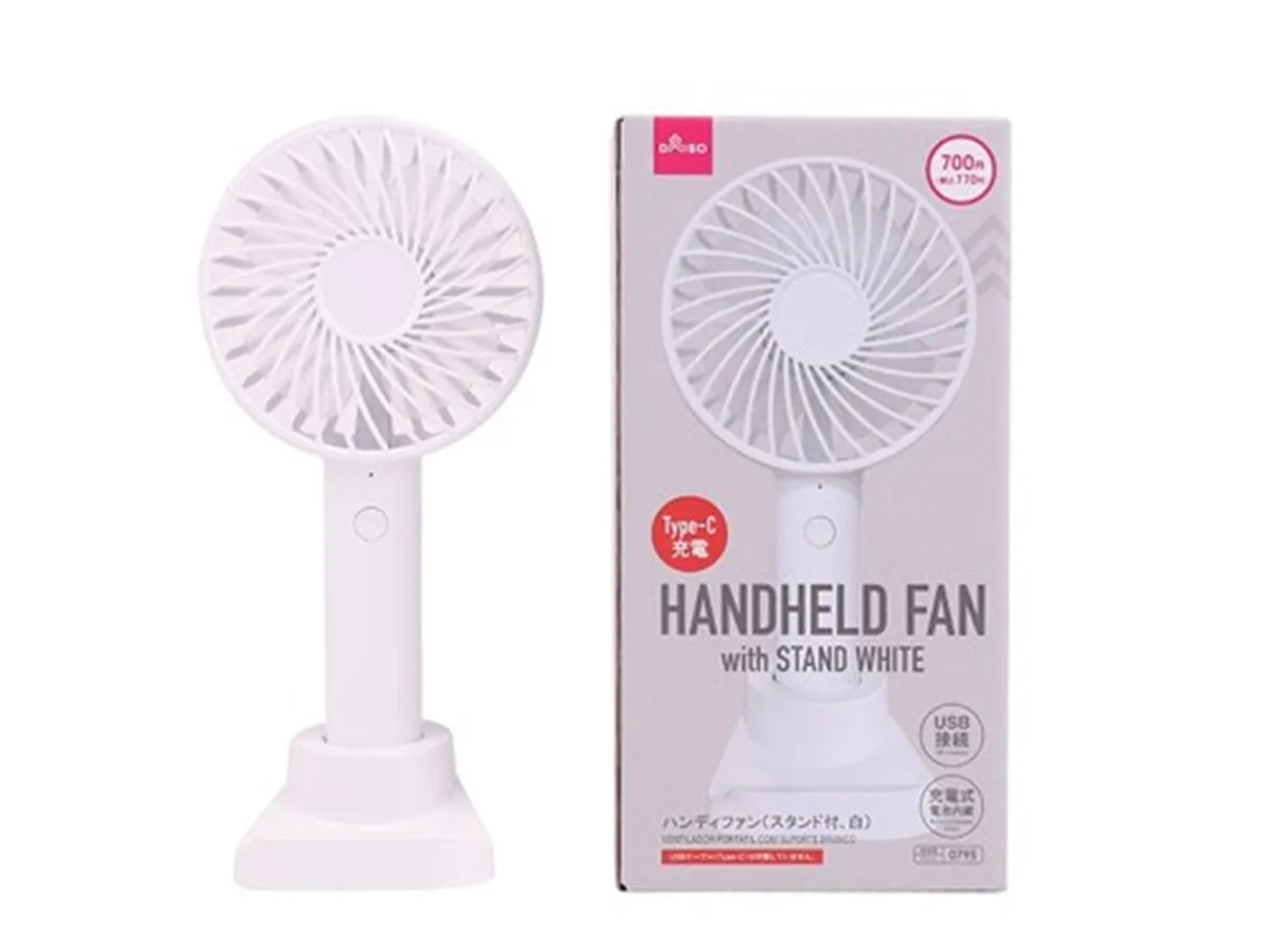 Handheld Fan with Stand White