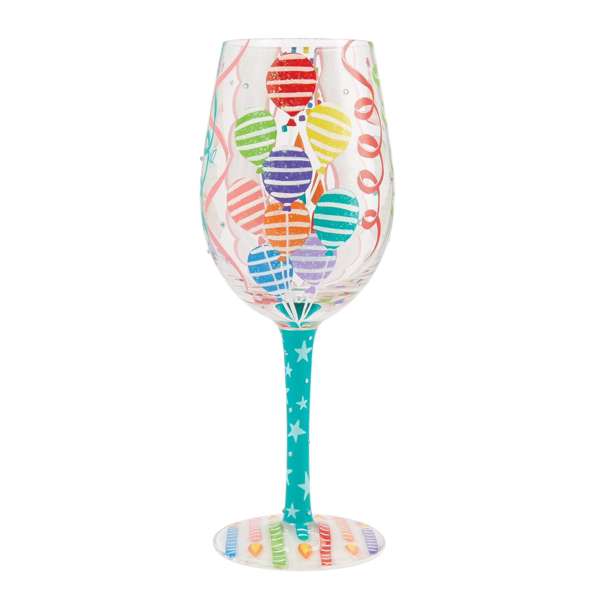 Happy Birthday Blast Hand Painted wine glass