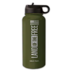 HOLD FAST 32oz Stainless Steel Bottle Land Of The Free