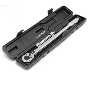 Homdum 1/2inch Square Drive Micrometre Adjustable Torque Wrench 10-150ft-lbs 28-210nm With 3 Piece Sockets and 1pc 100mm extension bar.