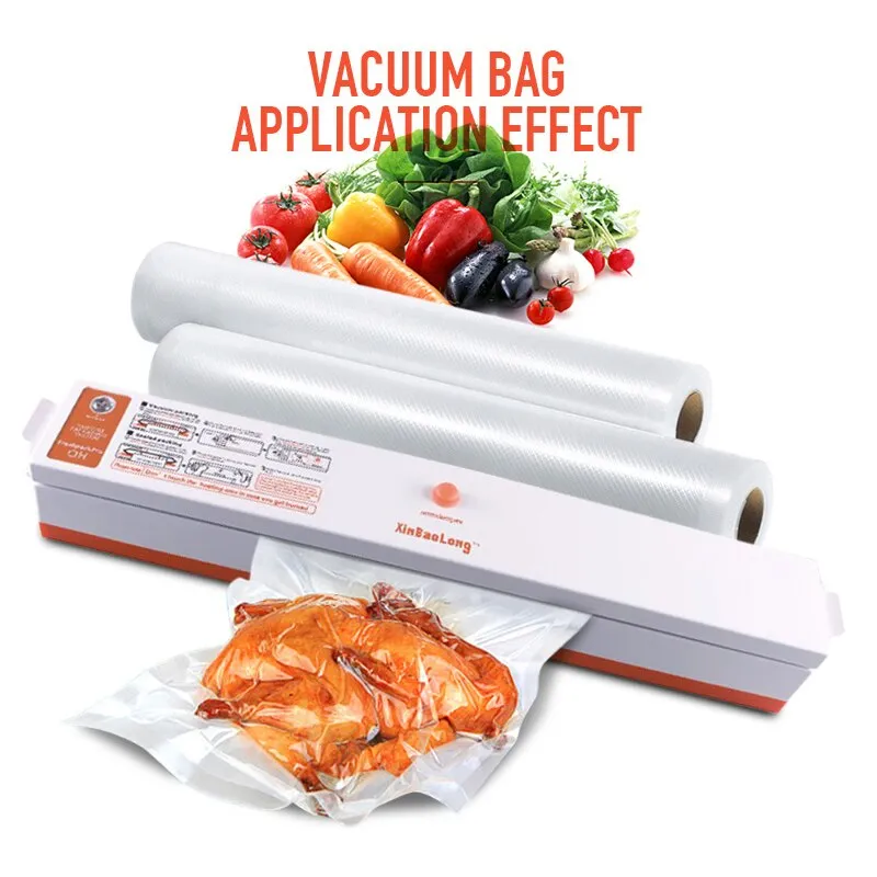 Home Kitchen Food Vacuum Sealer Bags 4 rolls 12 15 20 25x500cm Film Container Food Sealer Saver Bags Vacuum Packing Machine