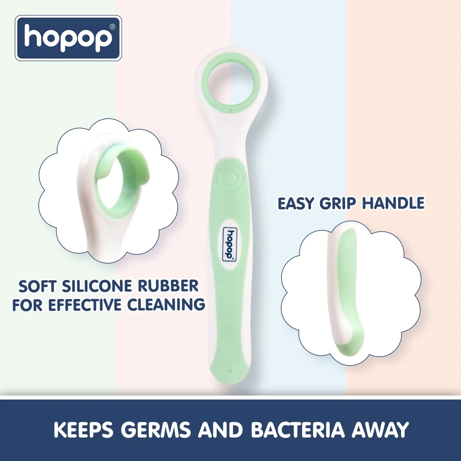 HOPOP Tongue Cleaner For Babies - Green 3m 