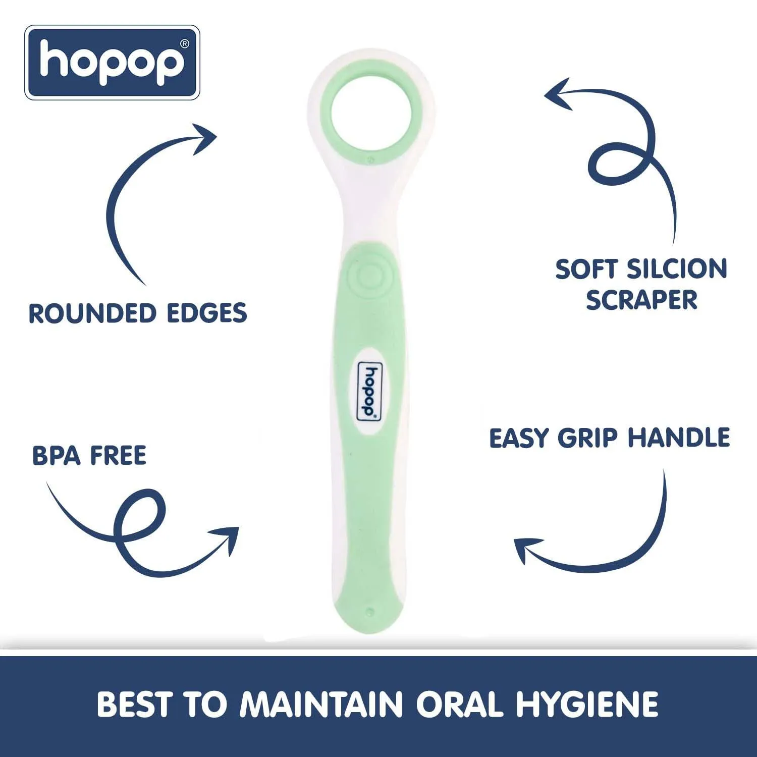 HOPOP Tongue Cleaner For Babies - Green 3m 