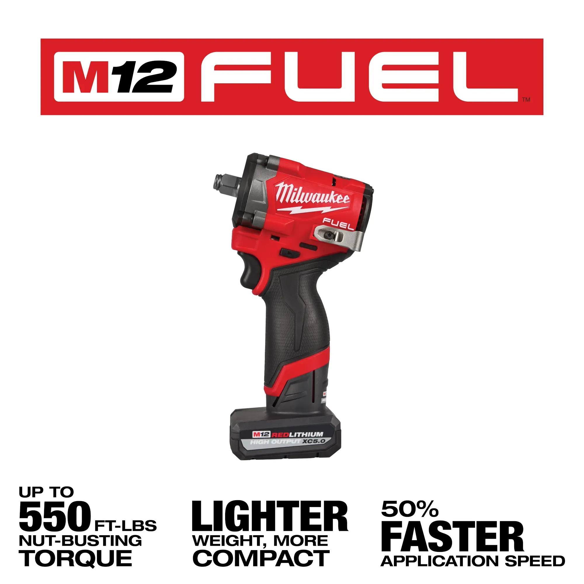 Impact Wrench Kit - Milwaukee M12 FUEL™ Stubby 1/2" Impact Wrench Kit, 2563-22