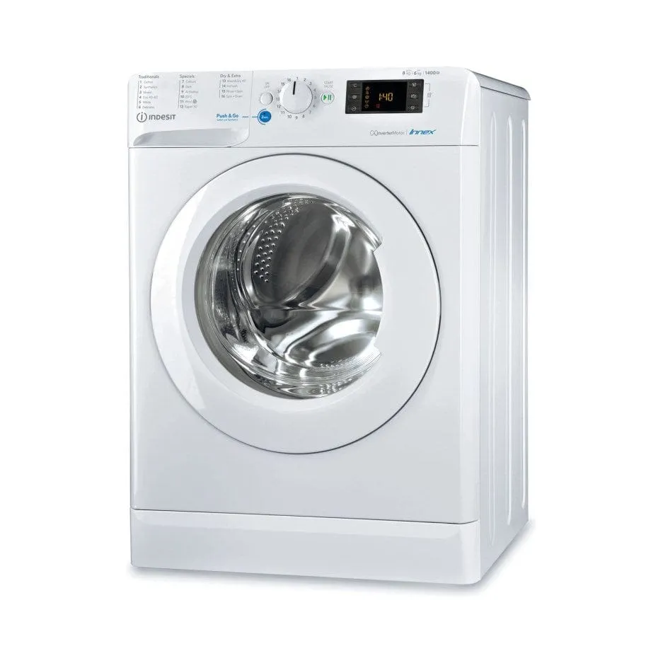 Indesit BDE861483XWUKN 8kg Wash 6kg Dry 1400rpm Freestanding Washer Dryer - White