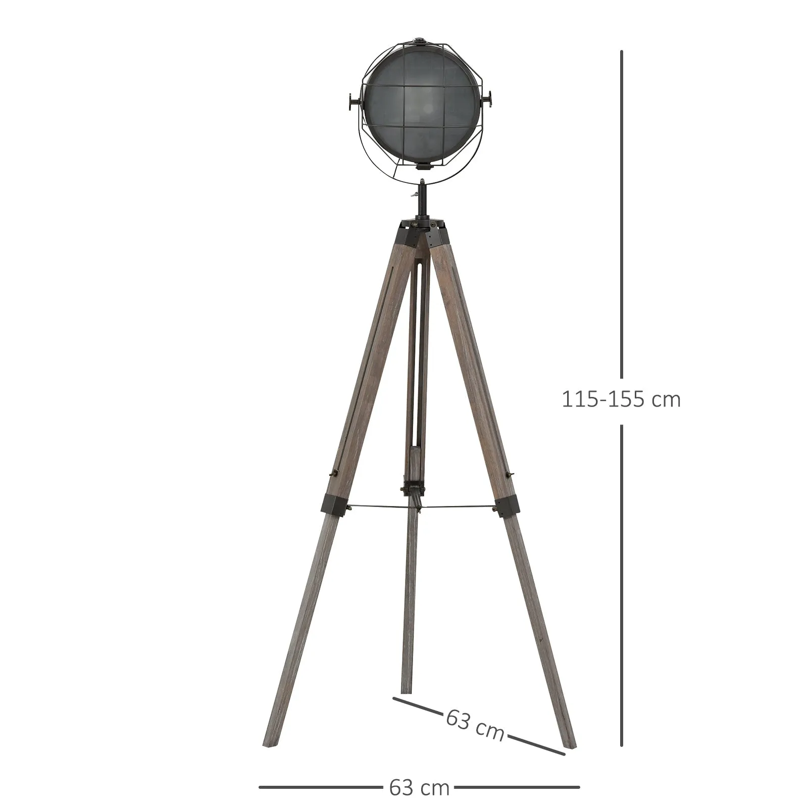 Industrial Style Adjustable Tripod Floor Lamp for Living Room Bedroom