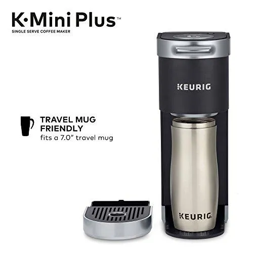 Keurig K-Mini Plus Coffee Maker, Single Serve K-Cup Pod Coffee Brewer, Comes With 6 to 12 Oz. Brew Size, K-Cup Pod Storage, and Travel Mug Friendly, Black