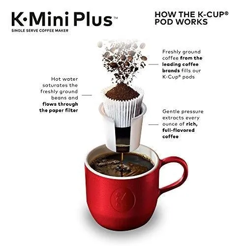 Keurig K-Mini Plus Coffee Maker, Single Serve K-Cup Pod Coffee Brewer, Comes With 6 to 12 Oz. Brew Size, K-Cup Pod Storage, and Travel Mug Friendly, Black