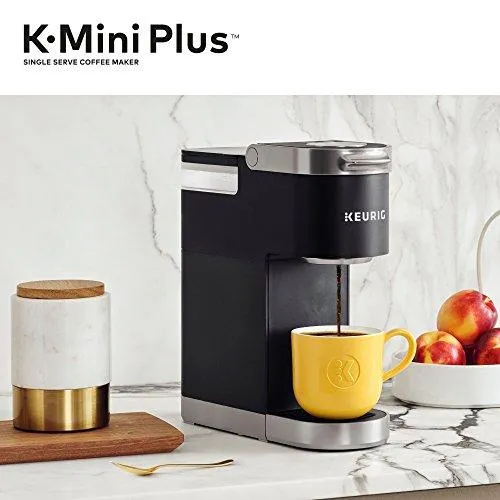 Keurig K-Mini Plus Coffee Maker, Single Serve K-Cup Pod Coffee Brewer, Comes With 6 to 12 Oz. Brew Size, K-Cup Pod Storage, and Travel Mug Friendly, Black