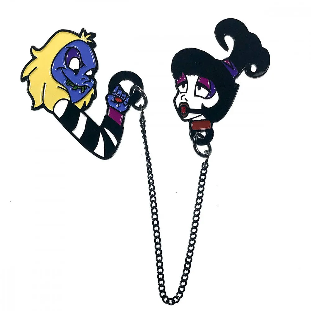 Kinky Beetlejuice & Lydia Enamel Pin