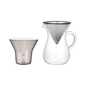 Kinto SCS-02 Coffee Glass Carafe 3-Piece Set 300ml with S/S Filter Holder