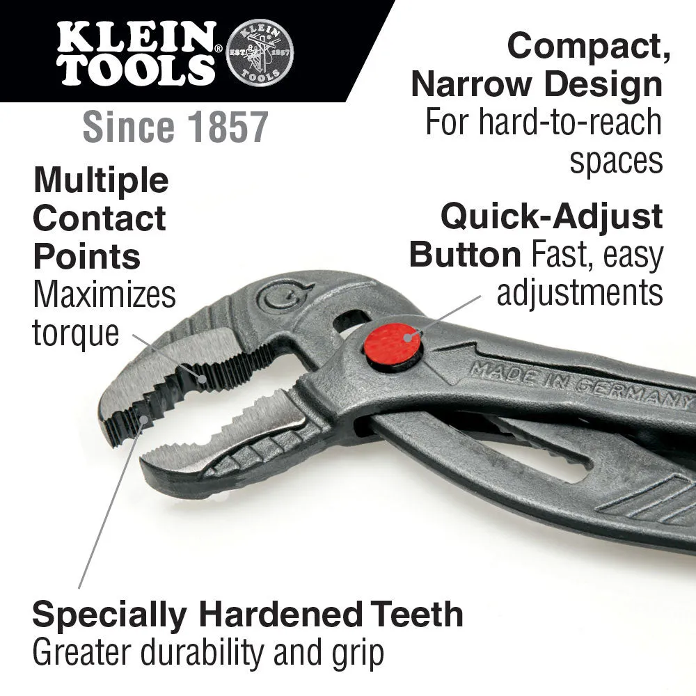 Klein D504-10B Quick-Adjust Klaw Pump Pliers, 10"