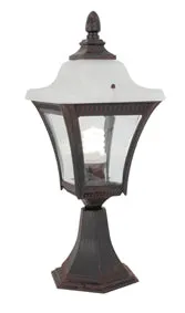 Lantern 4 Panel Pedestal 190mm BrownRust