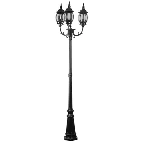 Lantern 8 Panel 3LT Pole Black