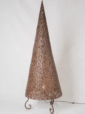 Large conical floor light w/ leaves 70½"