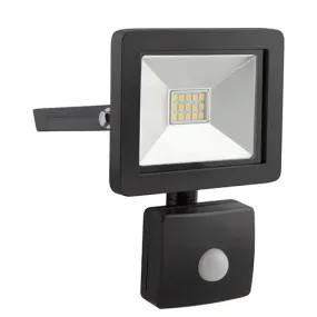 LED 10w Floodlight & Sensor Black 4000K