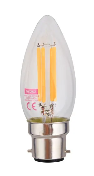 LED Candle Filament B22 4w Warm White