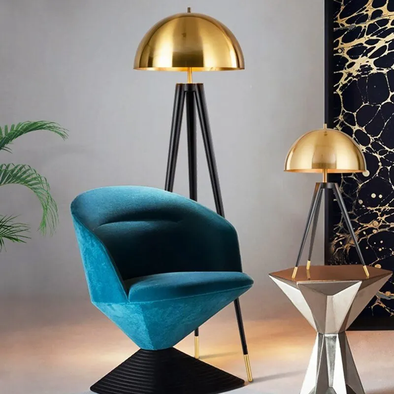 LED Floor Lamps: Stylish Gold-Black Fixture