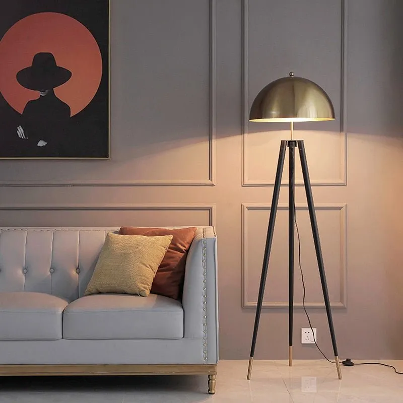 LED Floor Lamps: Stylish Gold-Black Fixture