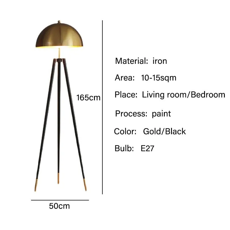 LED Floor Lamps: Stylish Gold-Black Fixture