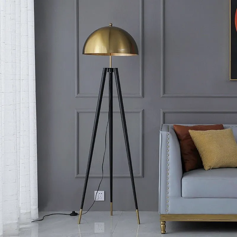 LED Floor Lamps: Stylish Gold-Black Fixture