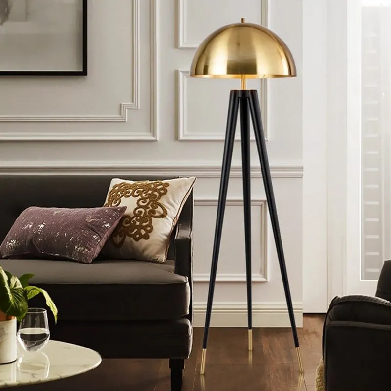 LED Floor Lamps: Stylish Gold-Black Fixture