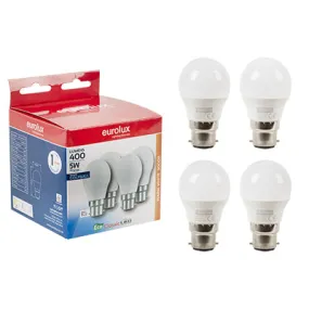 LED Golfball B22 5w 3000K 4 Pack