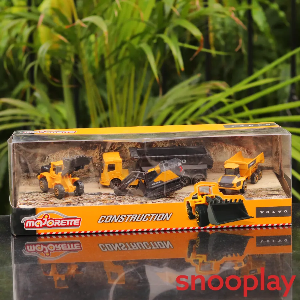 Licensed Volvo Construction Vehicles Set (Set of 4 Vehicles | Excavator, Wheel loader, Dump truck, Hauler)