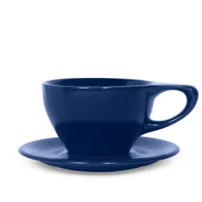 Lino Large Latte Cup & Saucer - Indigo (12oz/355ml)