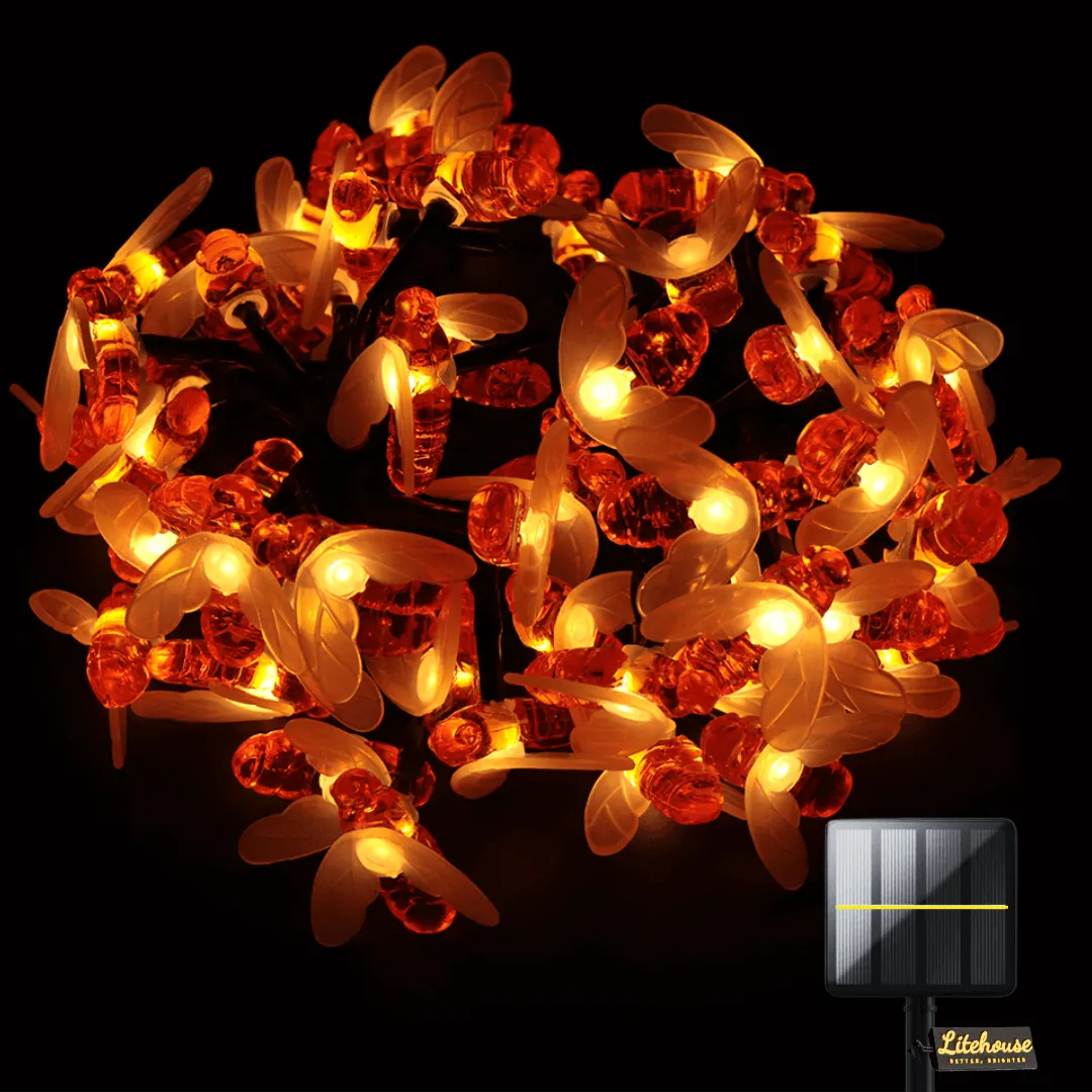 Litehouse Solar 50 Light Honey Bee Fairy Lights