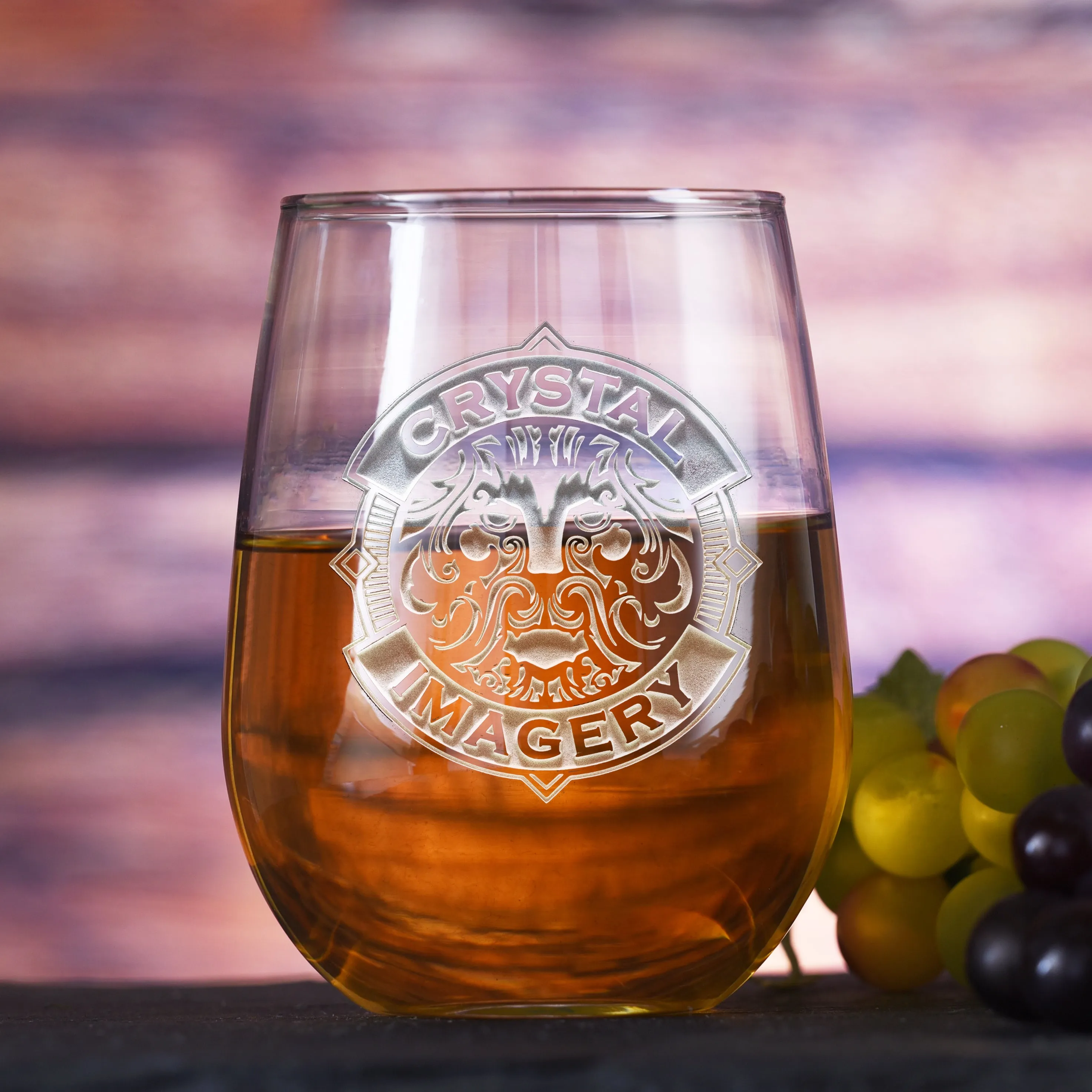 Logo Engraved Stemless Wine Glasses