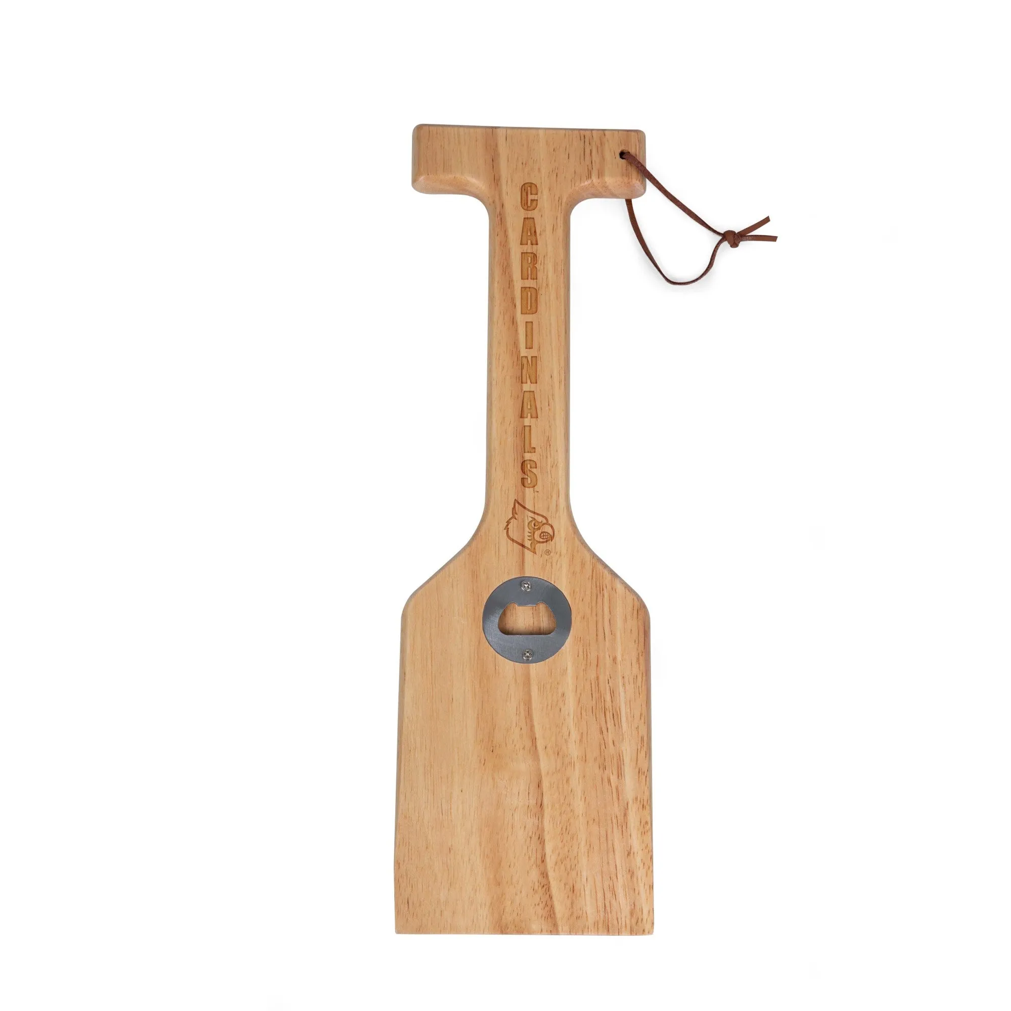 Louisville Cardinals - Hardwood BBQ Grill Scraper with Bottle Opener