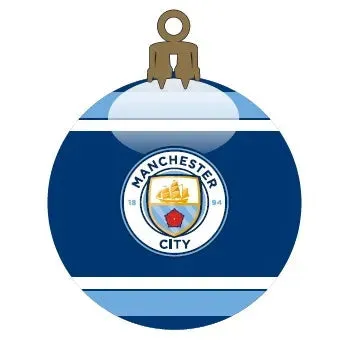 Manchester City Glass Ball Christmas Tree Ornament - Navy