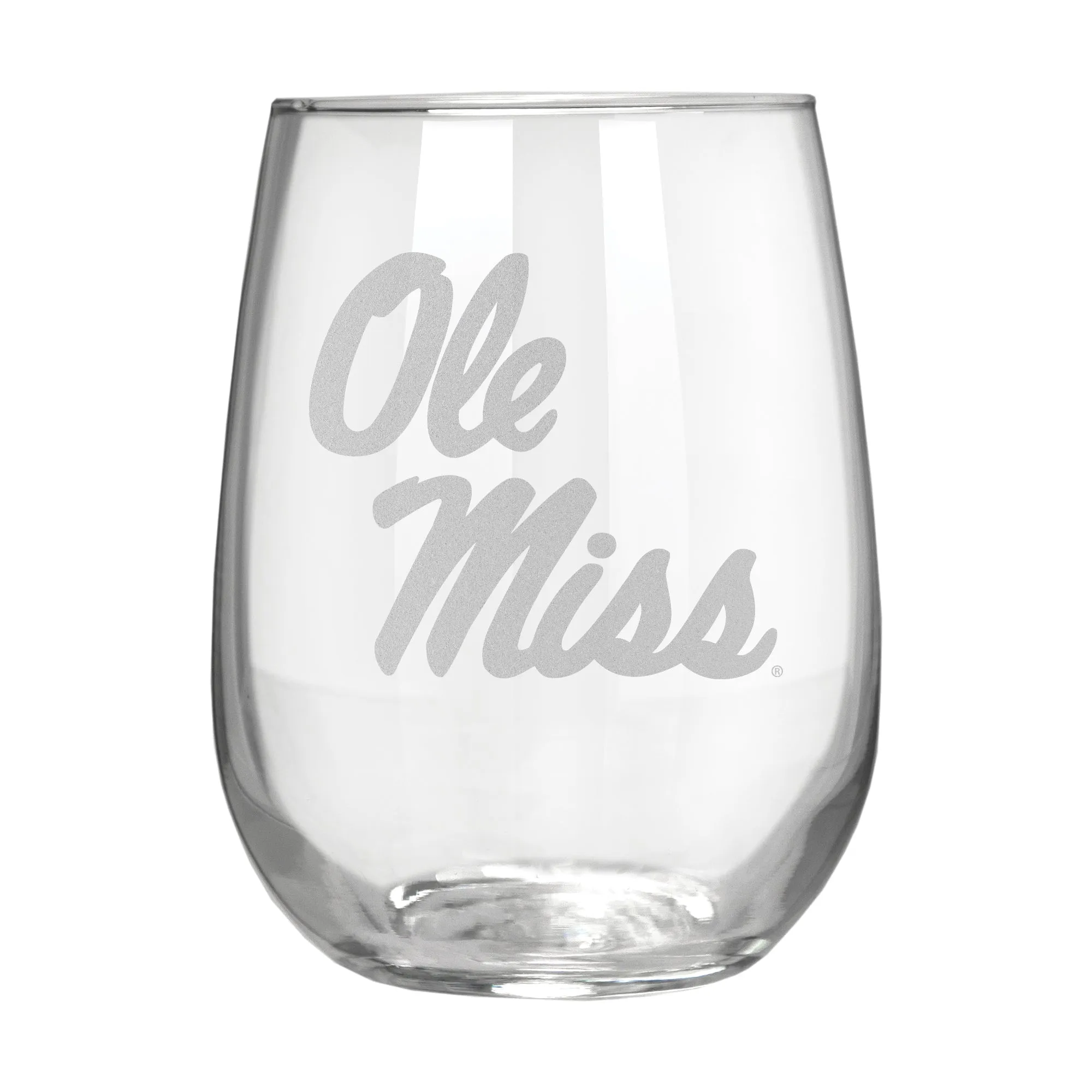 Mississippi Rebels 17 oz. Stemless Wine Glass