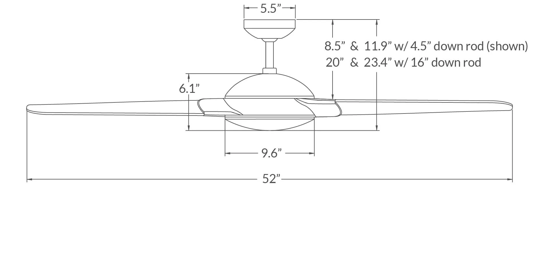 Modern Fan Flow 52" Ceiling Fan - No Light