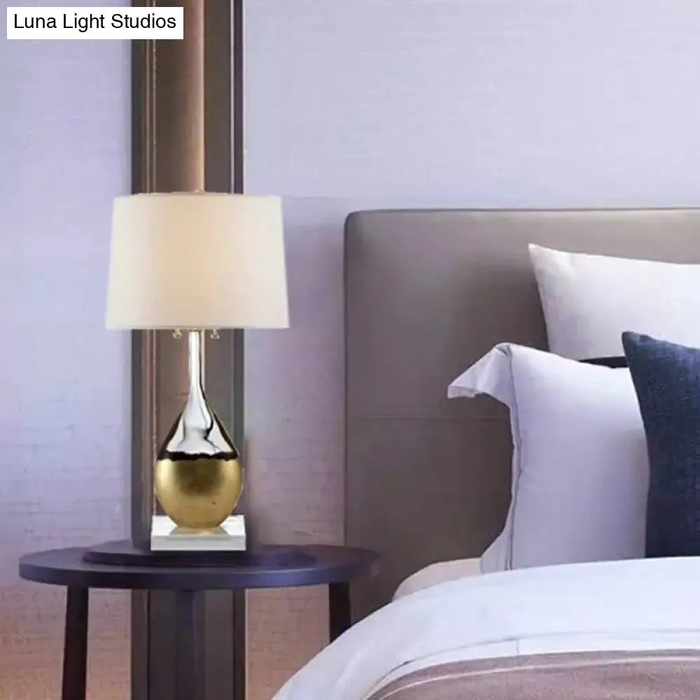 Modern Gold Tapered Drum Task Lighting - 1 Head Reading Book Light for Bedroom