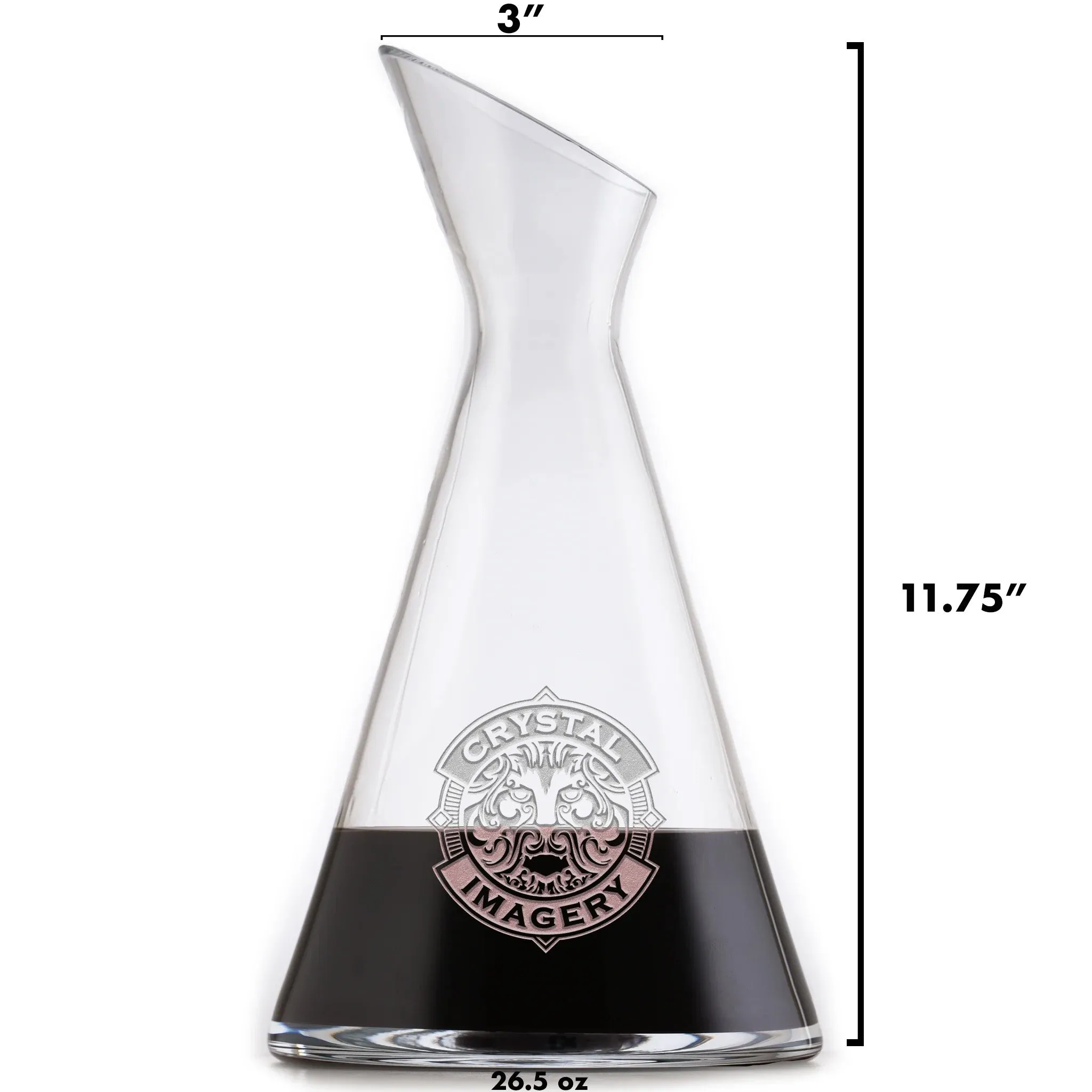 Monogram Engraved Slant Wine Carafe Decanter