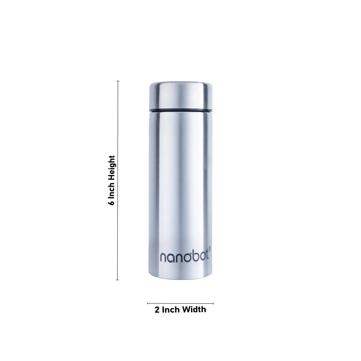 Nanobot Water Bottle - 300 ml | Sleek Colour Water Bottle/ 6 x 2 Inches/ Stainless Steel Water Container for Home