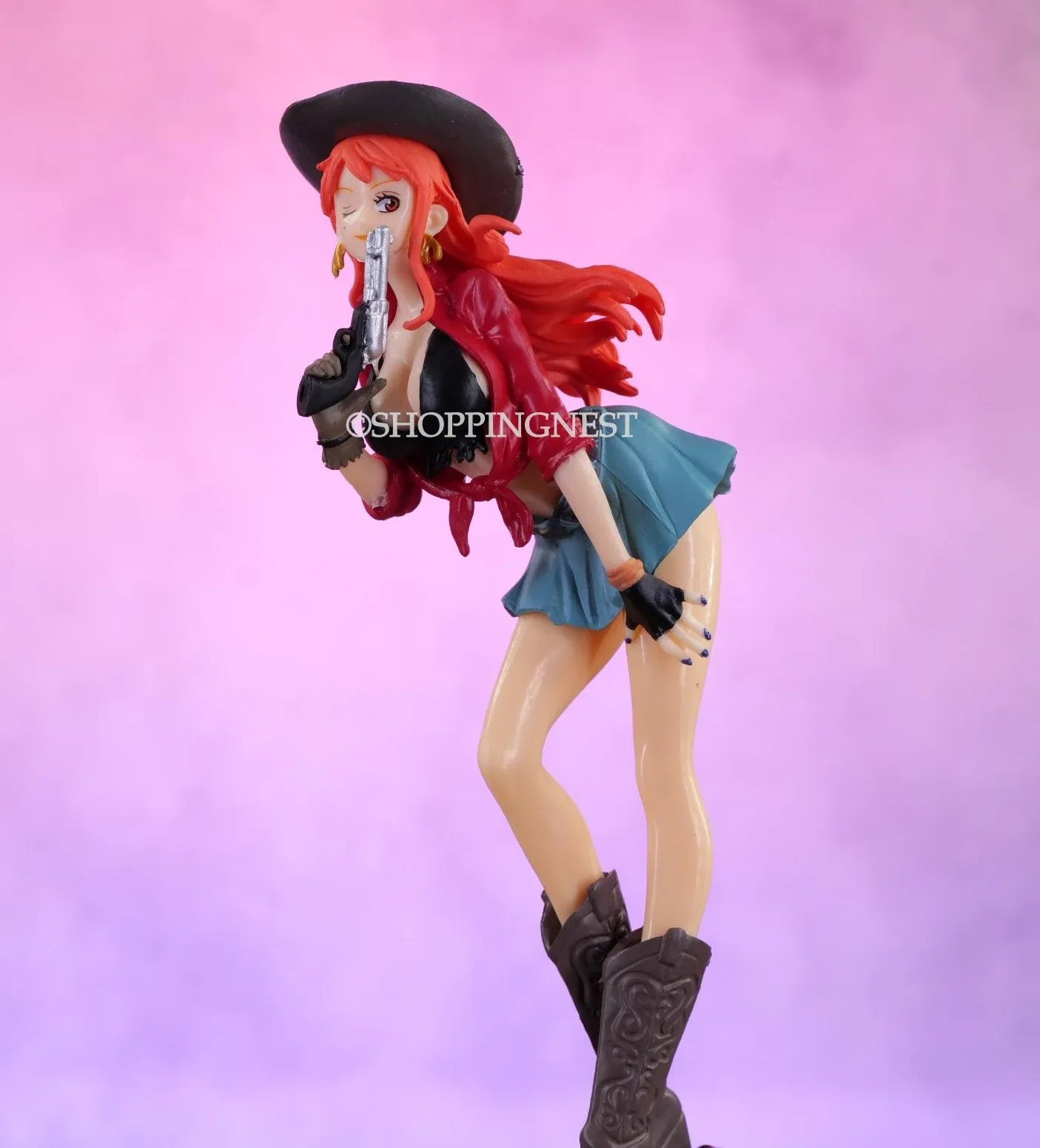 One Piece Cowboy Nami Action Figures Cute Weeb Manga Collectible Treasure Cruise World Journey | 19 cms |