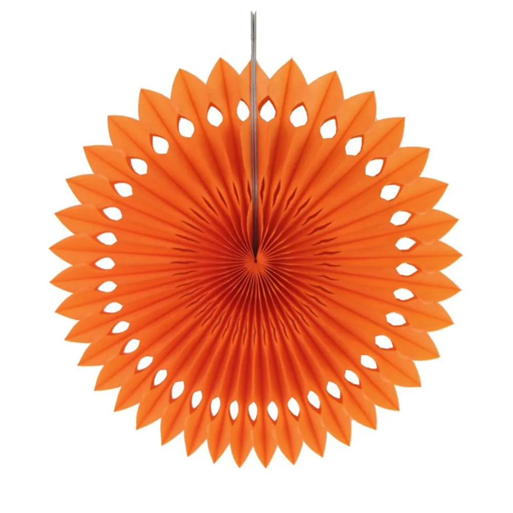 Orange Paper Fans, 5 Sizes