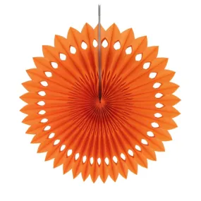 Orange Paper Fans, 5 Sizes