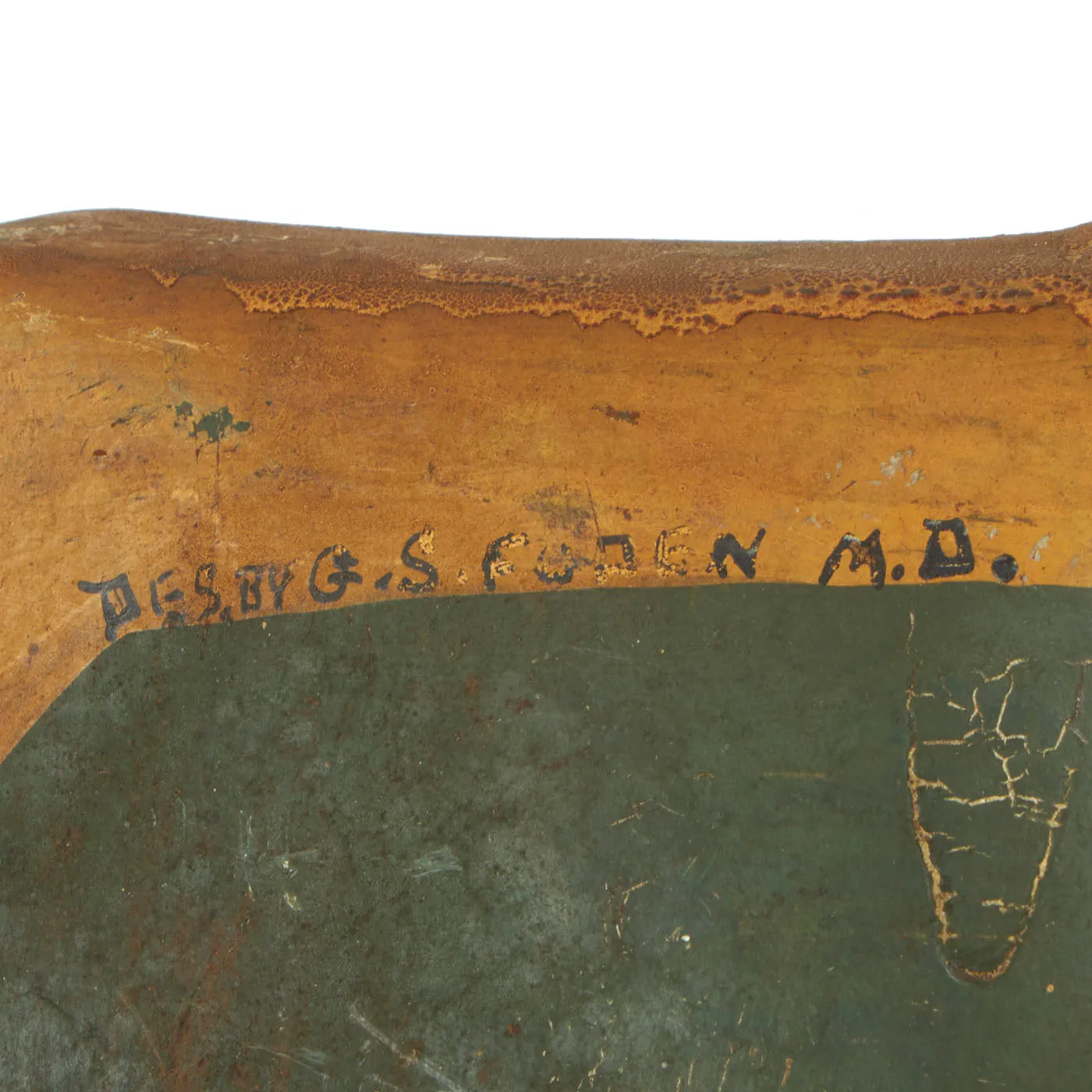 Original Fantastic WWI U.S. Folk Art Presentation Shovel Attributed to Major G.S. Foden, Commander Base Hospital No.10