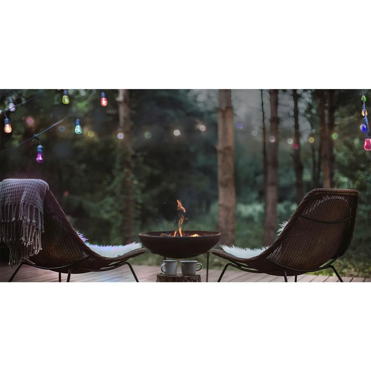 Outdoor LED String Light, 24 Feet, 12 S14 bulbs, 2200K Warm white