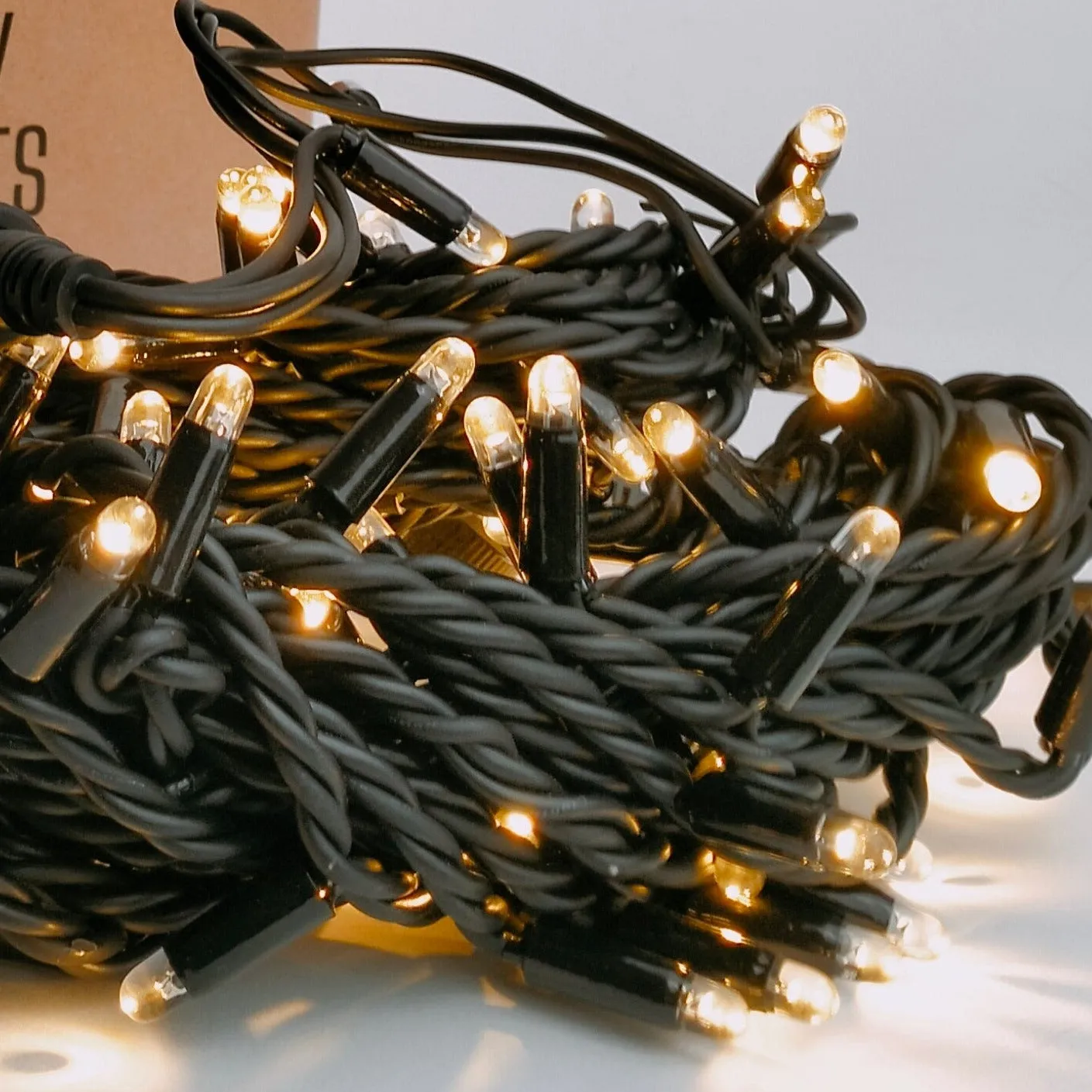 Outdoor Low Voltage Fairy Lights | 10m Black Rubber Cable Connectable | Pro Series Low Voltage