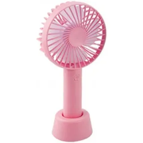 Pink Multi Speed Handheld Fan - 22cm Pastel Portable Cooling Device